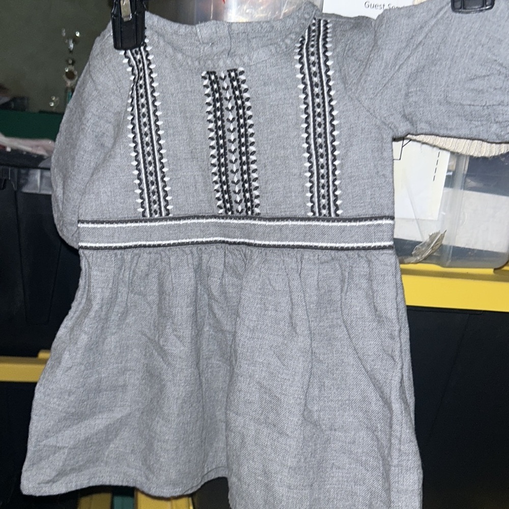 Crazy 8 Gray Embroidered Knit Casual Dress - Picture 2 of 3